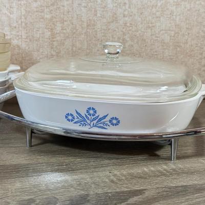 LOT 162K: Vintage Corningware Baking Dishes: Blue Cornflower & Pastel Bouquet