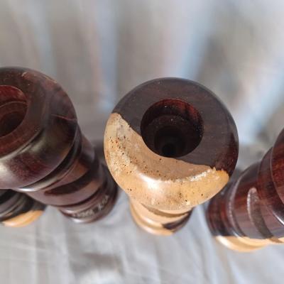 Sale Photo Thumbnail #7: 5 Wooden Costa Rican Candle Holders
