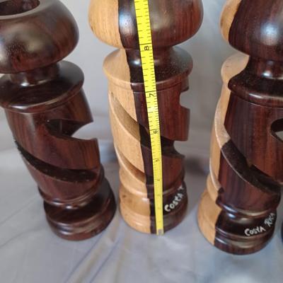Sale Photo Thumbnail #10: 5 wooden Costa Rican candle holders