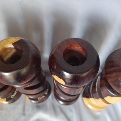 Sale Photo Thumbnail #12: 5 wooden Costa Rican candle holders