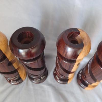 Sale Photo Thumbnail #16: 4 Costa Rican Wooden Candle Holders