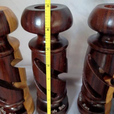 Sale Photo Thumbnail #14: 4 Costa Rican Wooden Candle Holders