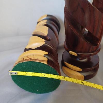 Sale Photo Thumbnail #20: 4 Wooden Costa Rican Wooden Candle Holders