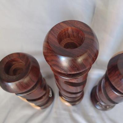 Sale Photo Thumbnail #21: 4 Wooden Costa Rican Wooden Candle Holders