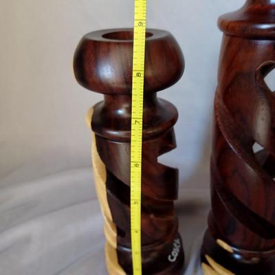 Sale Photo Thumbnail #19: 4 Wooden Costa Rican Wooden Candle Holders
