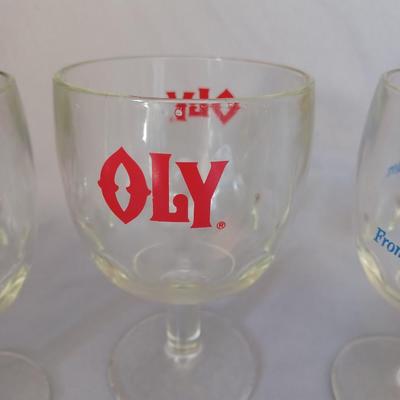 Sale Photo Thumbnail #42: 5 Thumbprint Goblet glasses and all different labels