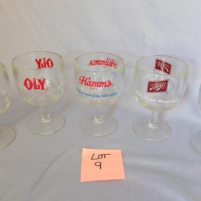 Sale Photo Thumbnail #39: 5 Thumbprint Goblet glasses and all different labels