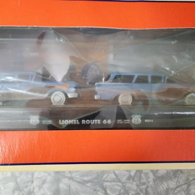 Rail King MTH 30-76246 Lehigh Valley 2 1958 Edsel Citations & Lionel 6-17548 O Gauge Route 66 Car Carrier