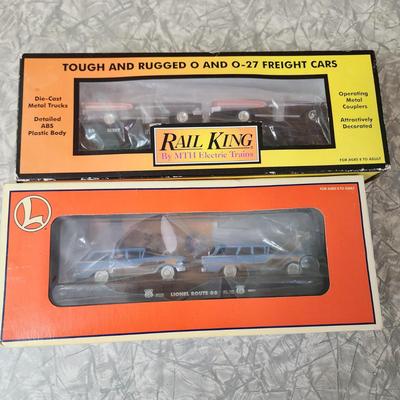 Rail King MTH 30-76246 Lehigh Valley 2 1958 Edsel Citations & Lionel 6-17548 O Gauge Route 66 Car Carrier