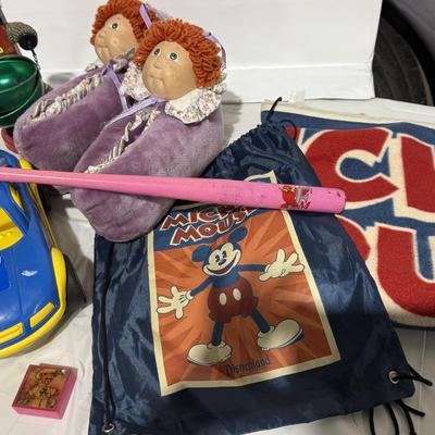 Original Mickey throw, Ash tray, cabbage patch slipper 1983
