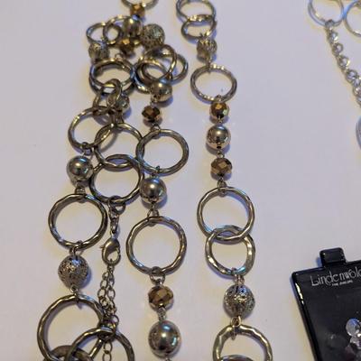 20" Costume Gold & 18" Costume Silver Tone Necklaces & Rhinestones #9