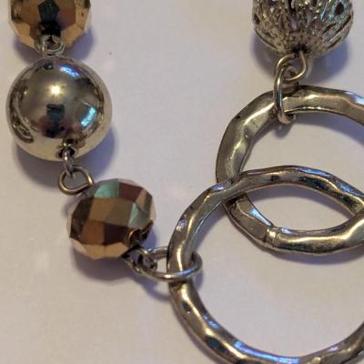 20" Costume Gold & 18" Costume Silver Tone Necklaces & Rhinestones #9