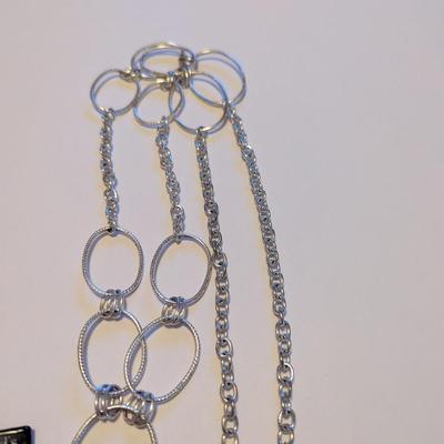 20" Costume Gold & 18" Costume Silver Tone Necklaces & Rhinestones #9