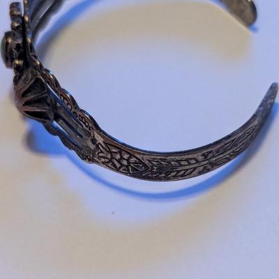 Vintage Sterling Fred Harvey Era Style Turquoise Cuff Bracelet Unmarked #6