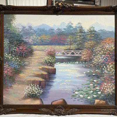 Beautiful Large Framed oil painting by Angel