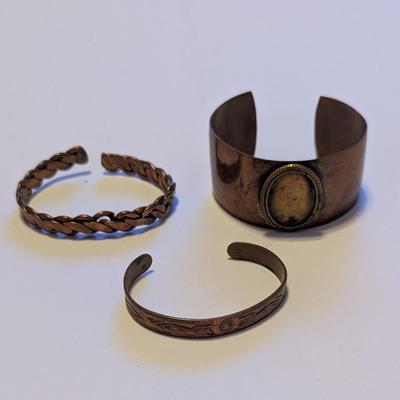 3 Copper Bracelets 1 - Marked Copper Bell #5