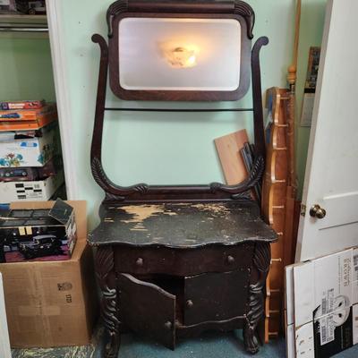 Antique Dresser w Beveled Vanity Mirror