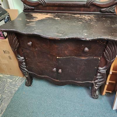 Antique Dresser w Beveled Vanity Mirror