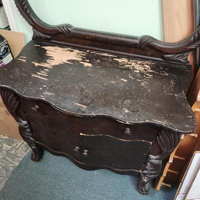 Antique Dresser w Beveled Vanity Mirror