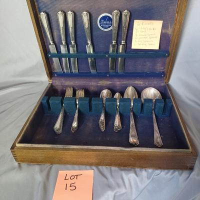 Sale Photo Thumbnail #86: Gorham 1923 Nakens stainless silverware set in original box