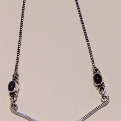 .925 Sterling Amethyst Necklace & Earring Set #3
