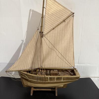 Vintage Handmade Wooden Model Boat