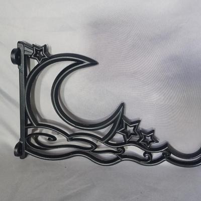 Sale Photo Thumbnail #125: 2 metal plant hangers (Moon and Sun) with hardware. New in boxes, 13 inches long