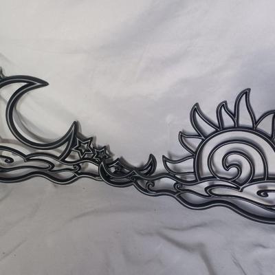 Sale Photo Thumbnail #126: 2 metal plant hangers (Moon and Sun) with hardware. New in boxes, 13 inches long