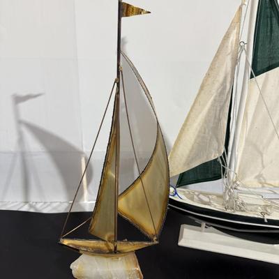 MCM Brutalist Nautical Sailboat & Flattie Sailboat