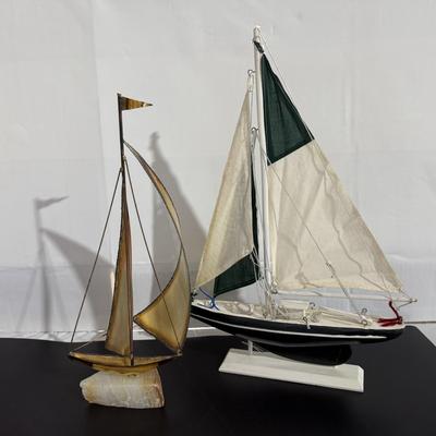 MCM Brutalist Nautical Sailboat & Flattie Sailboat