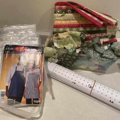 Crafting patterns and small cut pieces of fabric