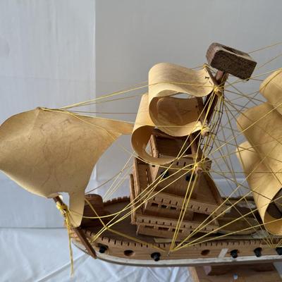 Vintage Wooden Lamp Sailboat