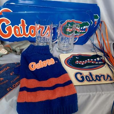 Sale Photo Thumbnail #157: Gator items. Ornaments, dog clothes, mugs, decor. 18 items