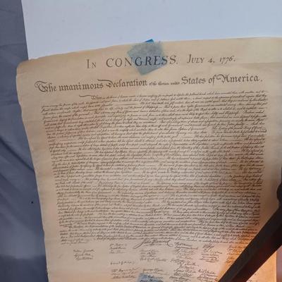 Sale Photo Thumbnail #162: Vintage Liberty Bell Light (Bell is made of pottery) with copy of Declaration of Independence