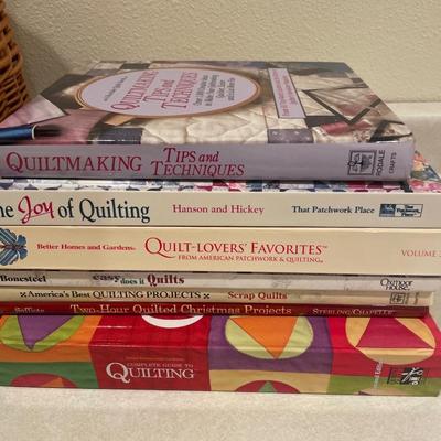 Hardcover quilting books with fun lined basket