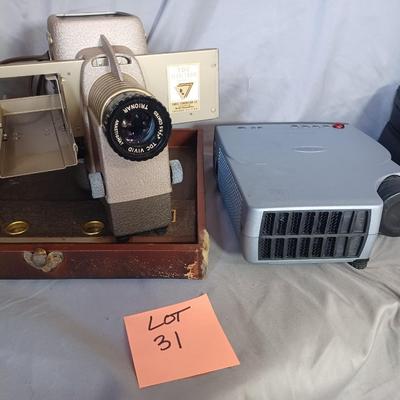 Sale Photo Thumbnail #187: 2 Projectors. Vintage TDC Selectron Semimatic with original Box and a Mitsubishi LVP-SD10U with the bag and remote. Also a Pana-vue automatic