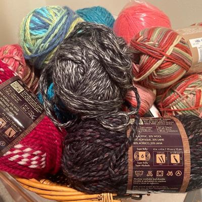 Yarn in basket with grids