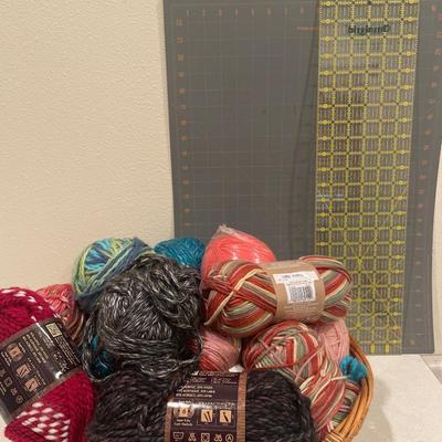 Yarn in basket with grids