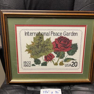 Framed Stitched Needle work