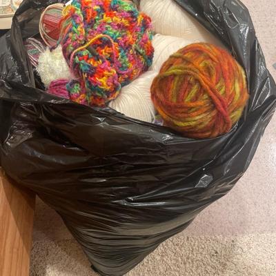 Black bag full of yarn
