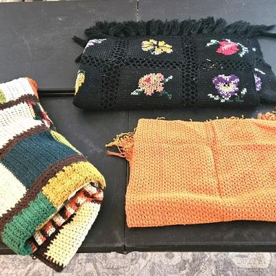 Vintage Handmade Crochet Bed Linen