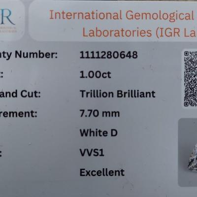 IGR CERTIFIED Lab grown diamond