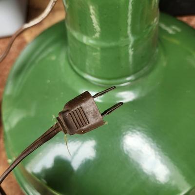 Vintage Industrial 14.5" Porcelain Green Hanging Ceiling Light Lamp