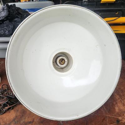 Vintage Industrial 14.5" Porcelain Green Hanging Ceiling Light Lamp