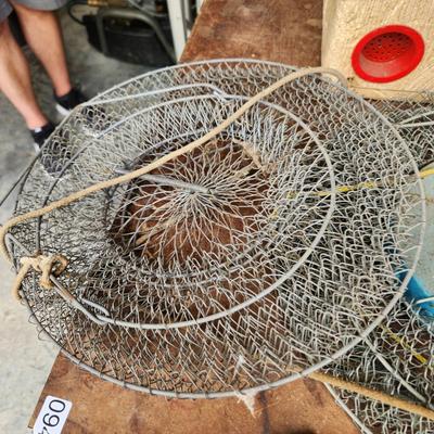 Fishing Lot Vintage Frabill's Full Floating Min-O-Life Minnow Bucket Metal, Worm Farm, 2 Fish Storage Baskets