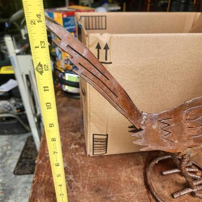 Yard Art Metal Bird with It's Catch Roadrunner