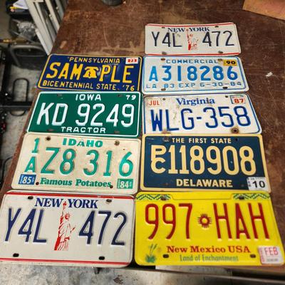 8 Different State PA. Iowa Idaho New york Delaware New Mexico License Plates