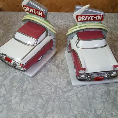 Ceramic Drive In Bookends