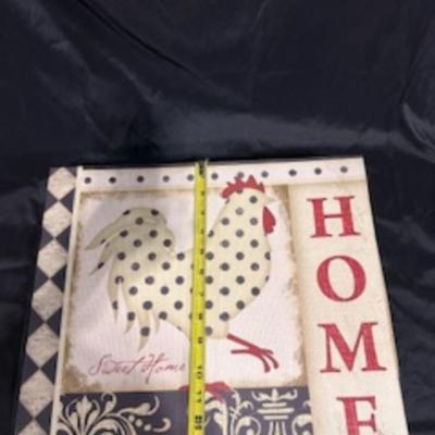 ROOSTER WALL CLOCK, BOX AND QUILT