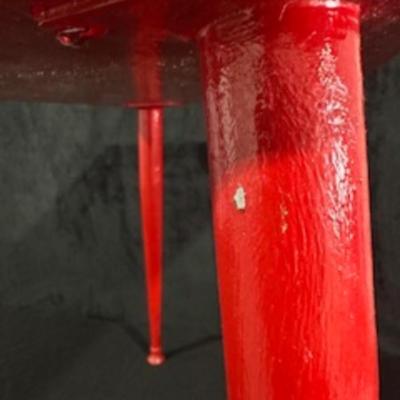 SMALLER TABLE PAINTED WITH ROOSTER